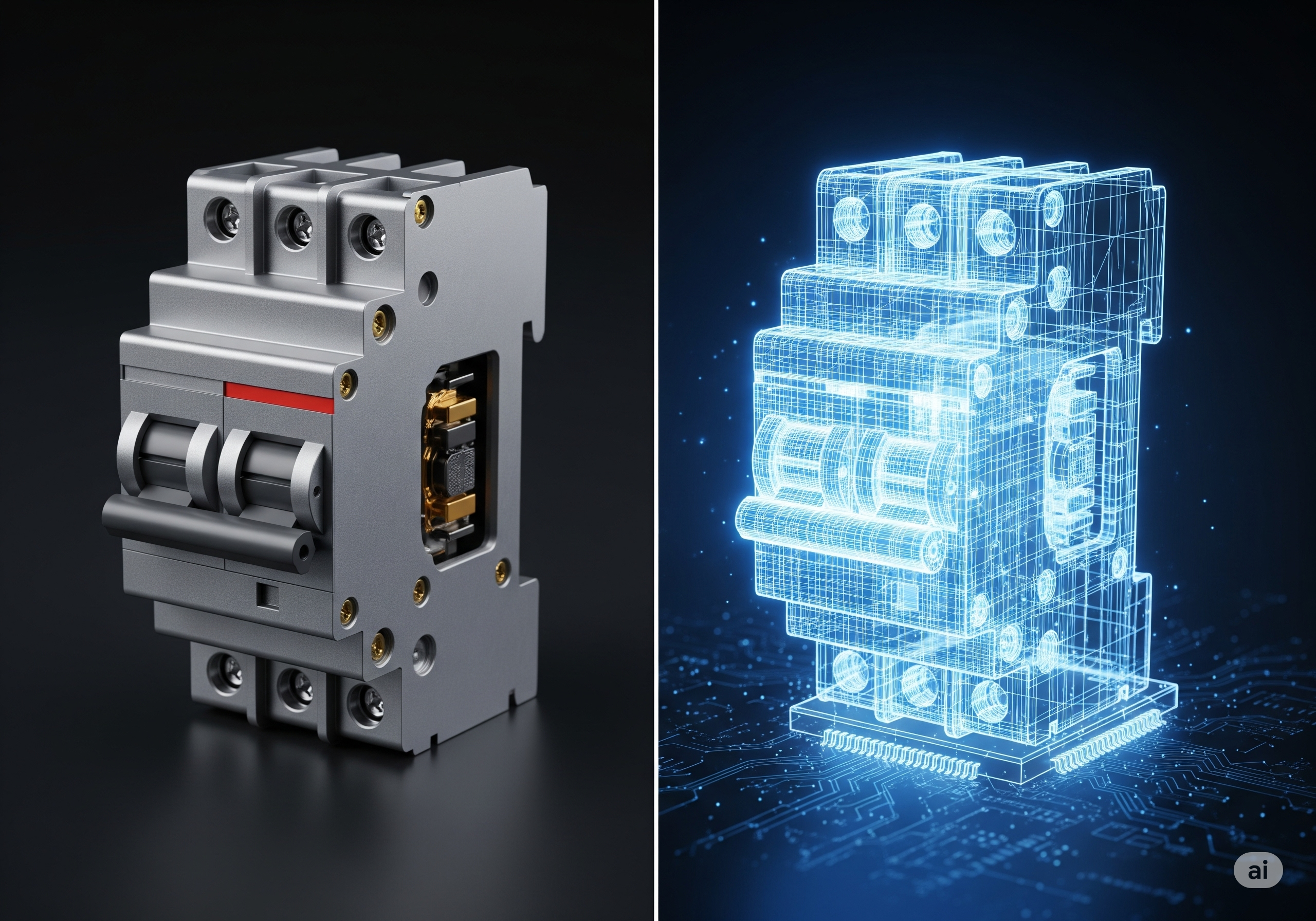 A digital twin representation of an industrial component, showcasing modern technology.